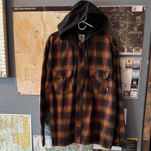 Element Men's Plaid Hooded Shirt/Flannel